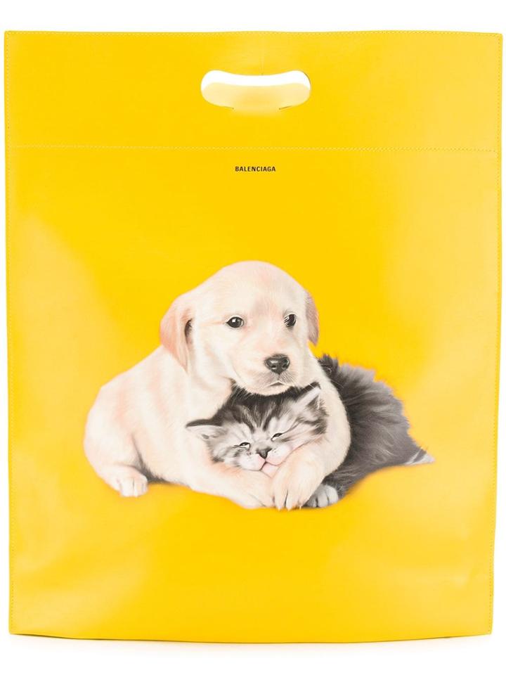 Balenciaga Medium Plastic Bag Shopper - Yellow