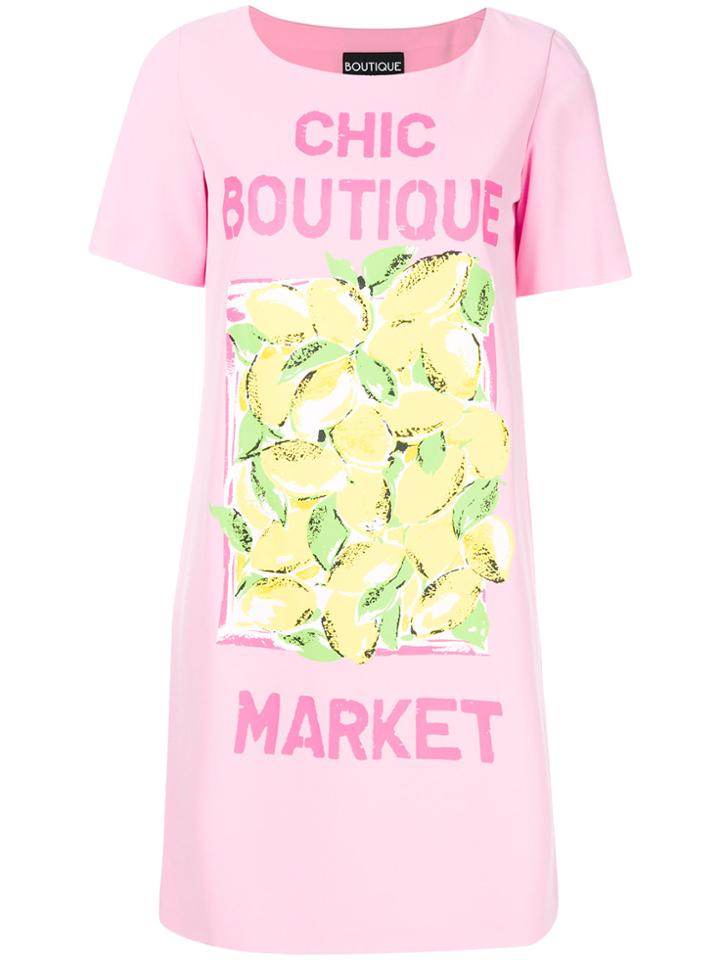 Boutique Moschino Graphic Print T-shirt Dress - Pink & Purple