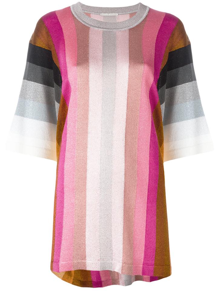 Marco De Vincenzo Striped Three-quarter Sleeve Top - Multicolour