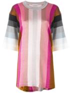 Marco De Vincenzo Striped Three-quarter Sleeve Top - Multicolour