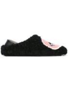 Fendi Fendi Faces Shearling Slippers