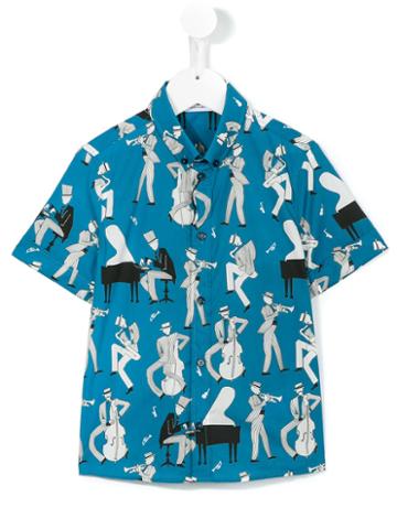 Dolce & Gabbana Kids Jazz Shortsleeved Shirt, Boy's, Size: 8 Yrs, Blue