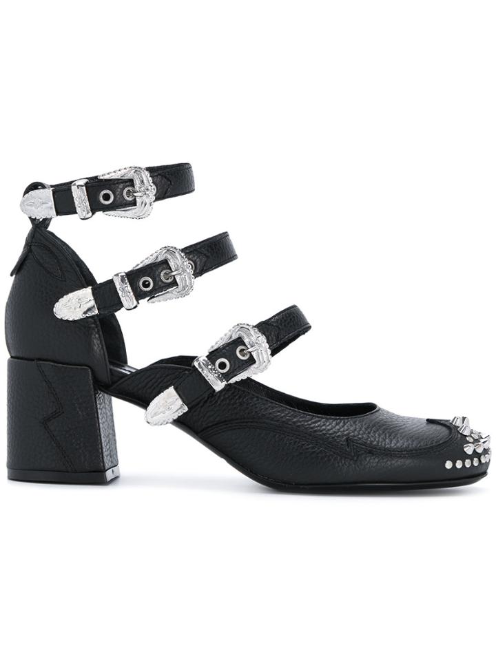 Mcq Alexander Mcqueen Western Buckle Pumps - Black