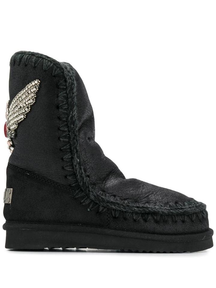 Mou Mou Fw101006b Eskimo 24 Eagle Patch Cbkg Leather/fur/exotic
