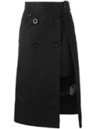 Sacai Layered Midi Skirt, Women's, Size: 1, Black, Cotton/cupro