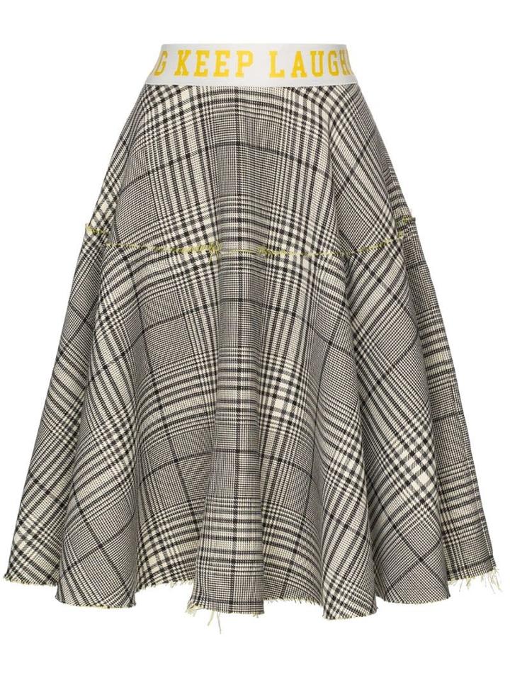 Mira Mikati Checked Midi Skirt - Black