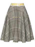Mira Mikati Checked Midi Skirt - Black