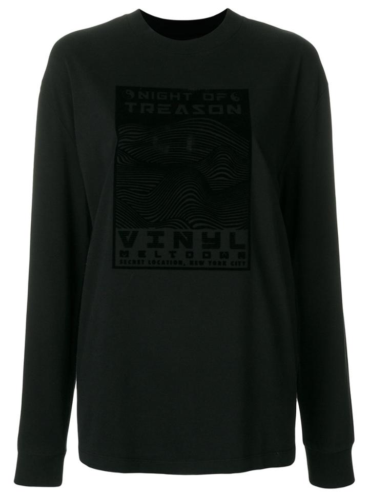 Alexander Wang Exclusive Long Sleeve Tee With Flocking Artwork - Black