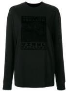 Alexander Wang Exclusive Long Sleeve Tee With Flocking Artwork - Black