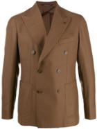 Tagliatore Fitted Double-breasted Blazer - Brown