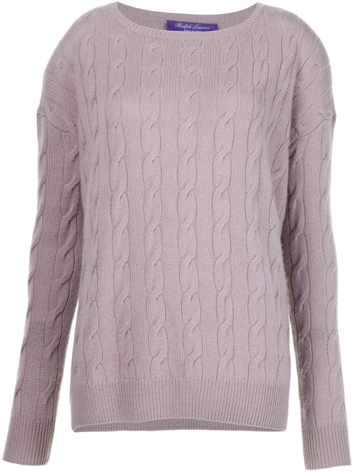 Ralph Lauren Black Aran Knit Sweater, Women's, Size: Medium, Pink/purple, Nylon/acetate/cashmere