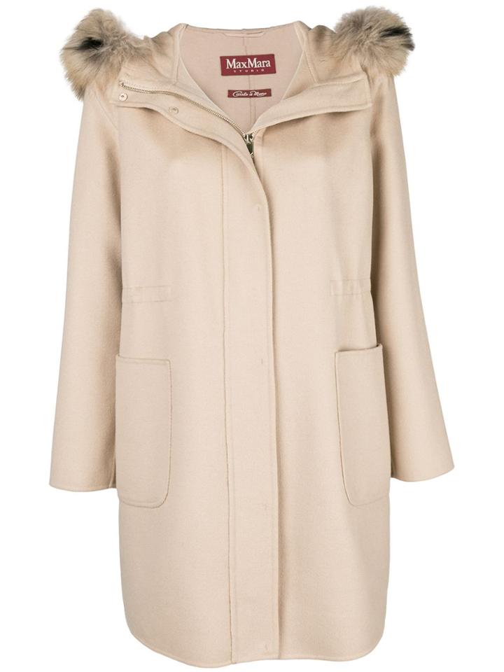 Max Mara Studio Hooded Coat - Nude & Neutrals