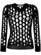 Comme Des Garçons Pre-owned 2004 Whale Net Knitted Top - Black