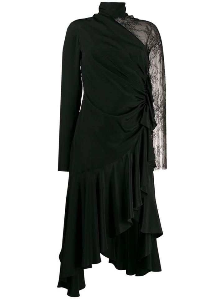 Philosophy Di Lorenzo Serafini Lace Sleeve Asymmetric Dress - Black