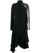 Philosophy Di Lorenzo Serafini Lace Sleeve Asymmetric Dress - Black
