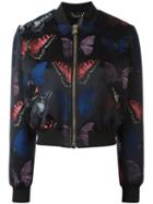 Philipp Plein 'boobalicious' Butterfly Jacquard Bomber Jacket, Women's, Size: Small, Black, Polyester/spandex/elastane/cotton/viscose