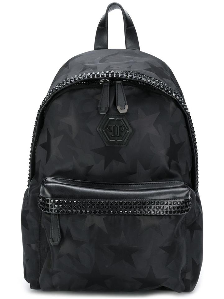 Philipp Plein Star Print Backpack - Black