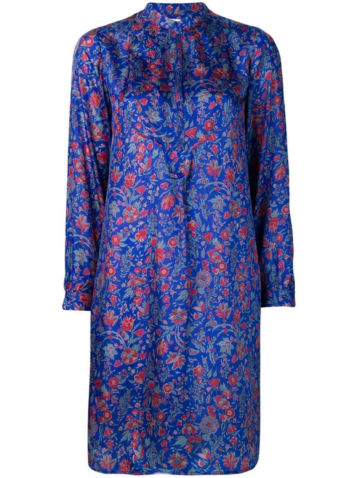Antik Batik Floral Print Dress - Blue