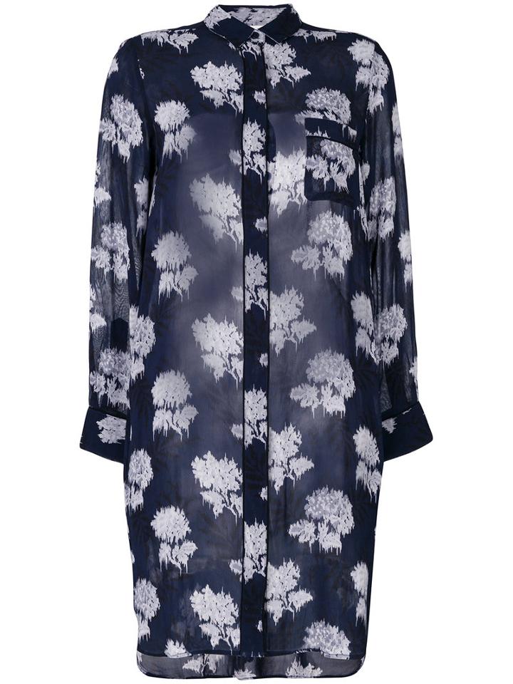 Ganni - Floral Printed Blouse - Women - Viscose - 38, Blue, Viscose