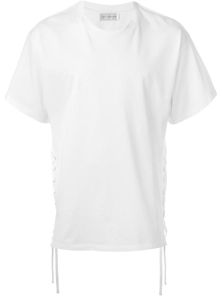 Faith Connexion Tie Fastening T-shirt, Men's, Size: Medium, White, Cotton