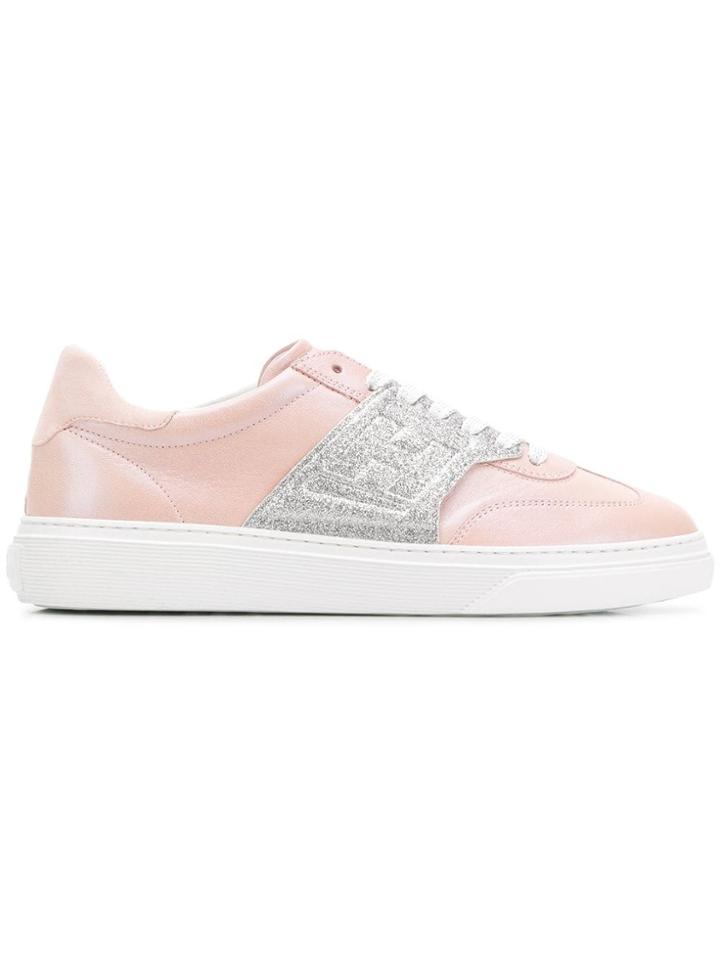 Hogan Contrasting Panel Sneakers - Pink