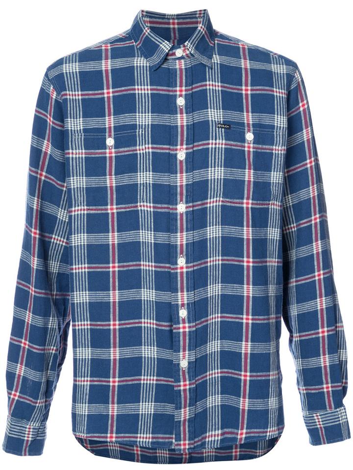 Polo Ralph Lauren - Checked Shirt - Men - Cotton/linen/flax - Xl, Blue, Cotton/linen/flax