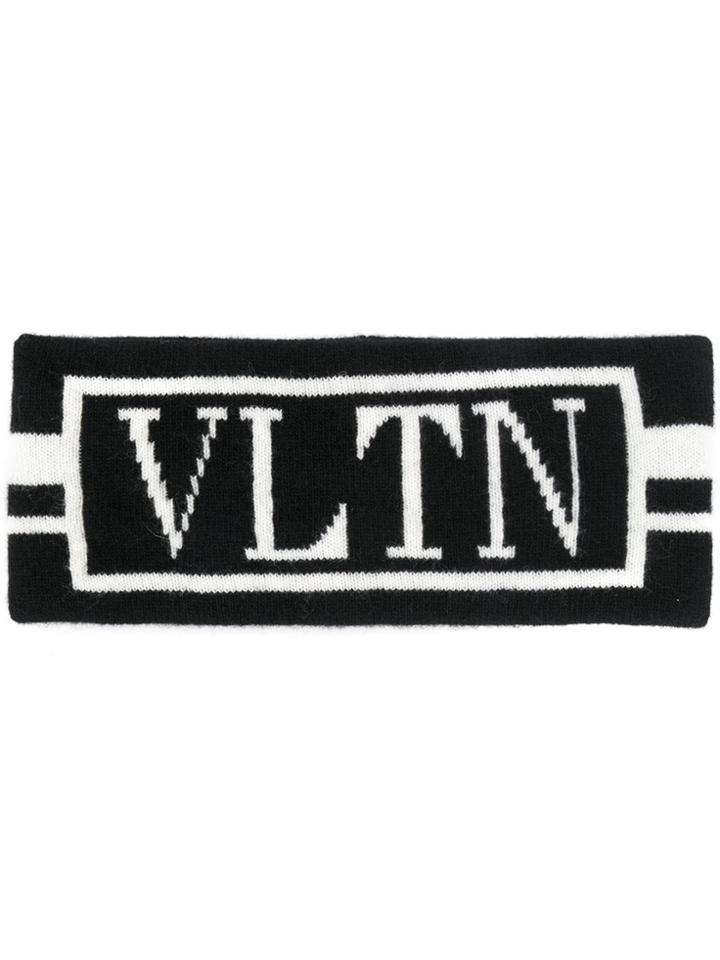 Valentino Logo Knitted Headband - Black