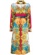 Versace Sun Pattern Shirt Dress - Blue