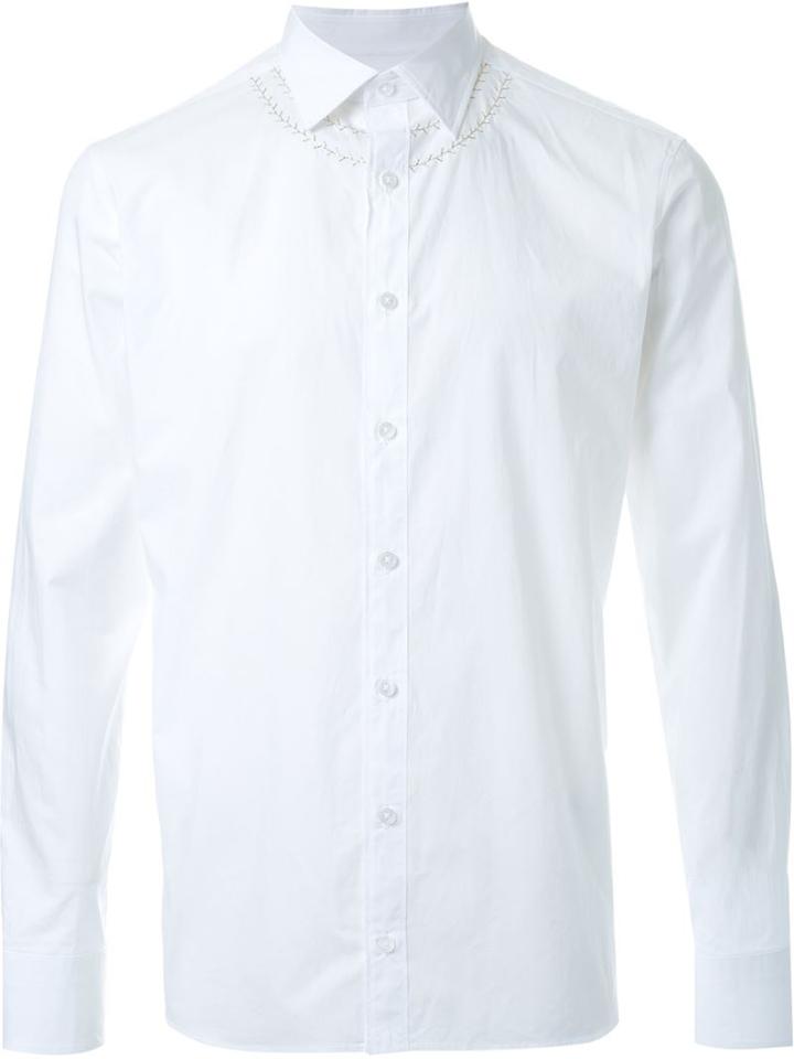 Kolor Embroidered Shirt, Men's, Size: 3, White, Cotton