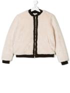 Chloé Kids Teen Faux Fur Bomber Jacket - Nude & Neutrals