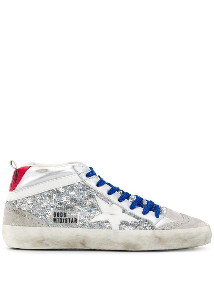 Golden Goose Sequin Superstar Sneakers - Silver