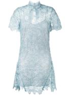 Self-portrait - Lace Dress - Women - Polyester/spandex/elastane - 12, Women's, Blue, Polyester/spandex/elastane