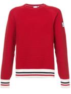 Moncler Gamme Bleu Stripe Detail Jumper - Red
