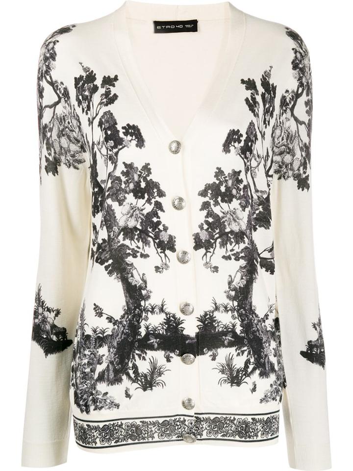 Etro Floral Intarsia Cardigan - Neutrals