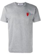 Comme Des Garçons Play Embroidered Logo T-shirt, Men's, Size: Xl, Grey, Cotton