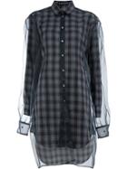 Y / Project Checked Shirt Dress - Grey