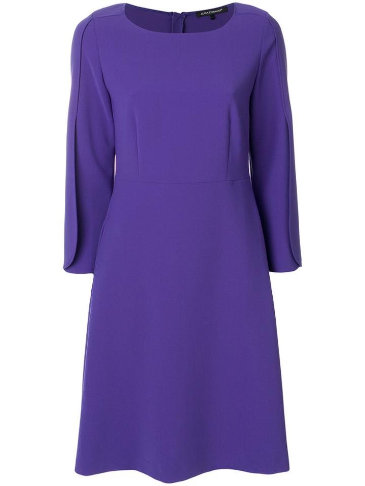 Luisa Cerano Round Neck Dress - Pink & Purple