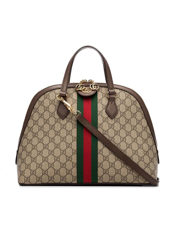 Gucci Ophidia Gg Supreme Dome Top Handle Bag - Brown