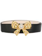 Versace Bow Embellished Belt - Black