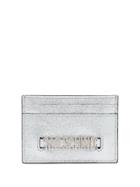 Moschino Embellished Logo Plaque Card Holder - Silver