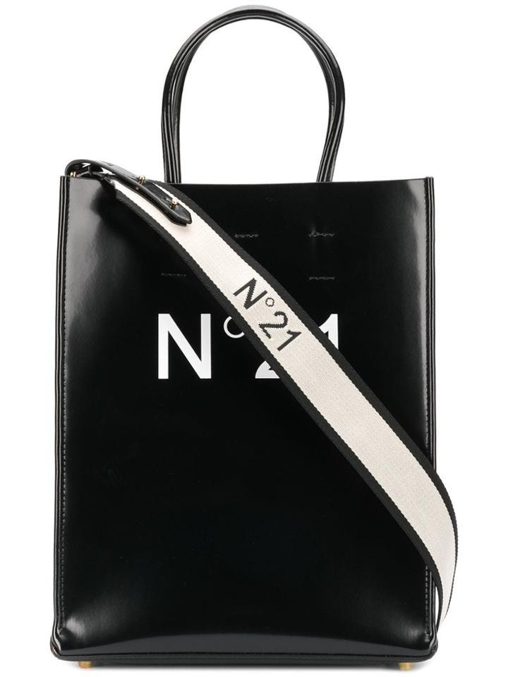 Nº21 Small Logo-print Shopper - Black