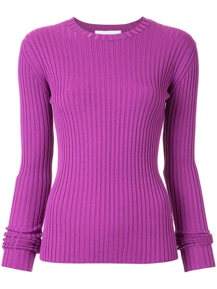 Le Ciel Bleu Ribbed Knit Top - Pink & Purple