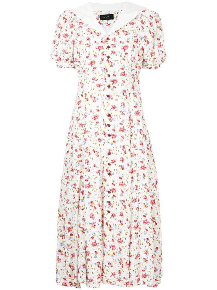 G.v.g.v. Sailor Collar Floral Dress - White