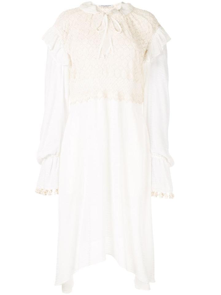 Philosophy Di Lorenzo Serafini Crocheted Midi Dress - White