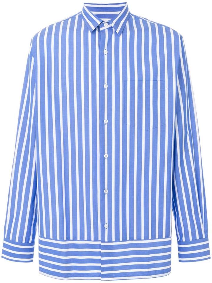 Ami Paris Striped Summer Fit Shirt - Blue