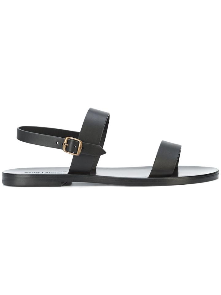 Saint Laurent Double Band Sandals - Black