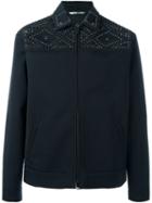 Valentino Studded Field Jacket, Men's, Size: 48, Blue, Cotton/lyocell/brass/glass