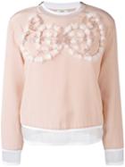 Fendi - Embellished Top - Women - Silk/polyamide/polyester/viscose - 40, Nude/neutrals, Silk/polyamide/polyester/viscose