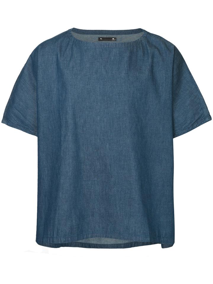 Clane Homme Oversize Collarless Shirt - Blue