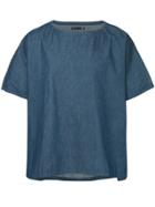 Clane Homme Oversize Collarless Shirt - Blue